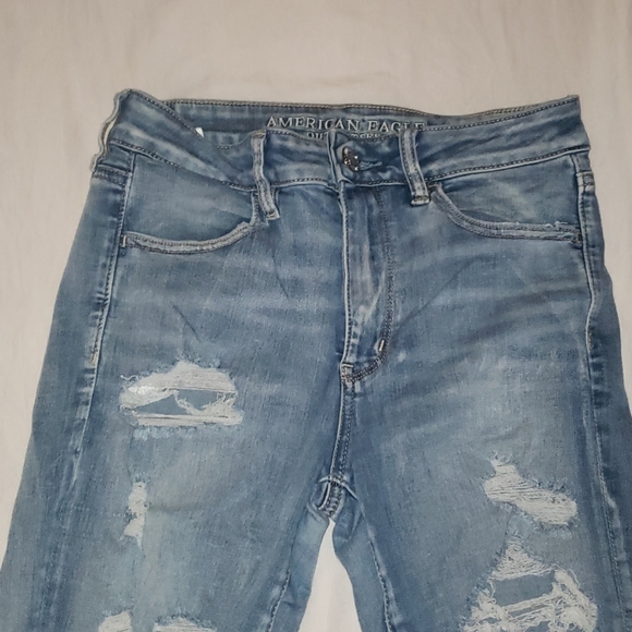 American Eagle high rise distress jeggings - Picture 2 of 4
